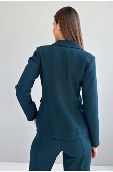 Темно-зеленый классический женский пиджак