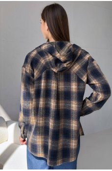 Синяя базовая фланелевая рубашка в клетку