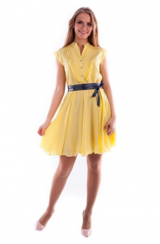 Желтое платье шифон