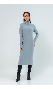 Серое практичное свободное женское платье