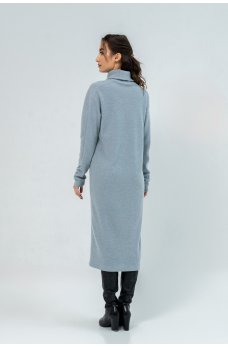 Серое практичное свободное женское платье