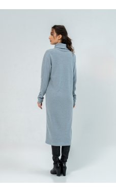 Серое практичное свободное женское платье