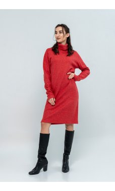 Уютное женское платье терракотового цвета