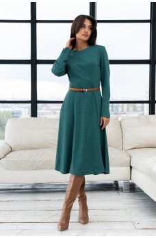 Актуальное платье-миди цвета виридиан