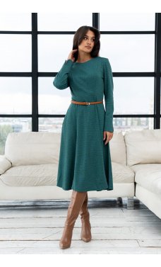 Актуальное платье-миди цвета виридиан