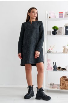 Лаконичное платье-мини цвета графит