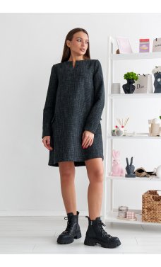 Лаконичное платье-мини цвета графит