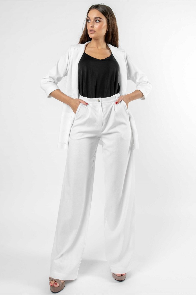 Белые широкие брюки женские