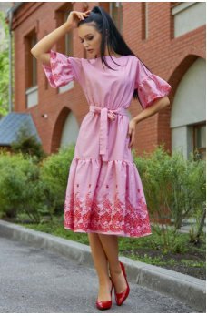 Роскошное гламурное платье нежно-розового цвета