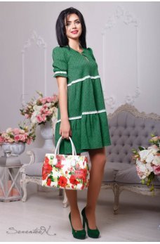 Легкое изящное платье бирюзово-зеленого цвета