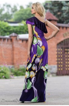 Изящное длинное платье фиолетового цвета