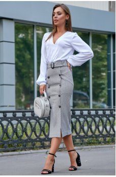 Элегантная деловая юбка серого цвета