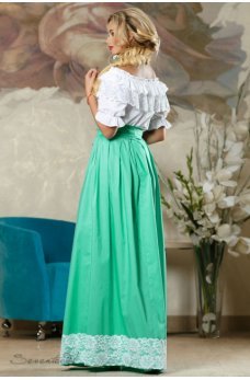 Легкая летняя бирюзовая юбка с ажуром