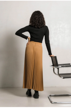 Коричневая трендовая длинная юбка