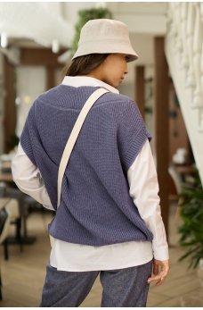 Серый теплый комфортный женский жилет