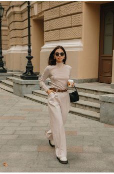 Стильные классические брюки цвета кофе