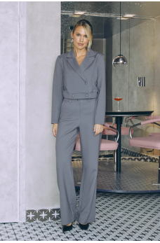 Серый актуальный стильный пиджак