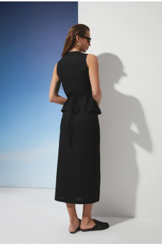 Черный модный жилет со шнурком