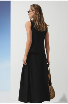 Черный асимметричный жилет на пуговицах