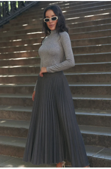 Серая изящная юбка макси