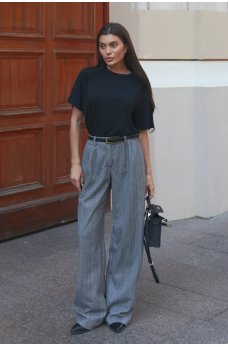 Черная однотонная прогулочная футболка