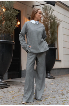 Серые классические женские брюки из кашемира