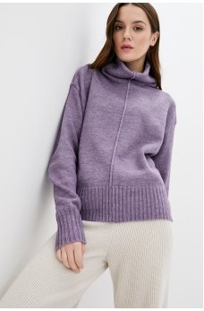 Сиреневый мягкий базовый свитер