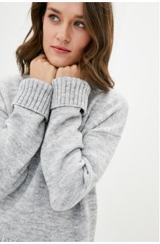 Оригинальный женский свитер цвета светло-серый меланж