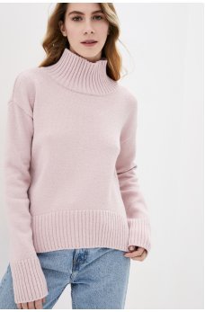 Пудровый однотонный мягкий свитер