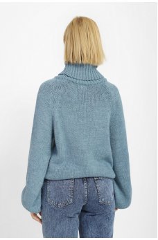 Серо-голубой повседневный женский свитер