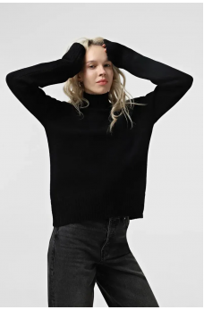 Черный уникальный свитер оверсайз