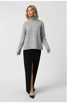 Серый оригинальный теплый свитер