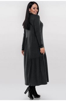 Оригинальное платье темно-серого цвета