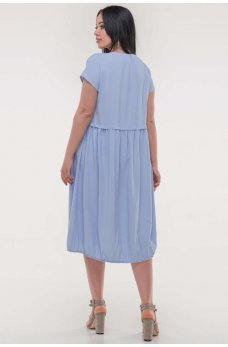 Оригинальное летнее платье с пышной юбкой голубого цвета