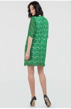 Коктейльное платье трапеция зеленого цвета