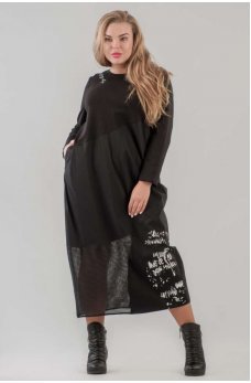 Дизайнерское платье балахон черного цвета