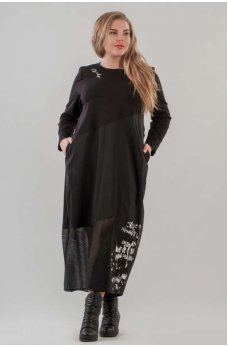 Дизайнерское платье балахон черного цвета