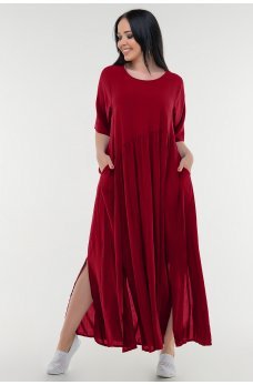 Красное яркое летнее платье макси