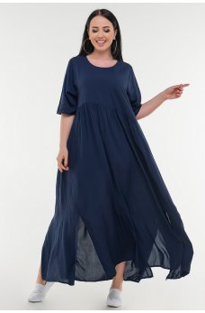 Темно-синее летнее платье балахон
