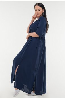 Темно-синее летнее платье балахон