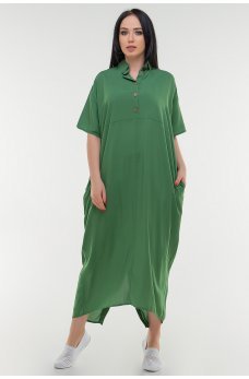 Летнее платье рубашка зеленого цвета
