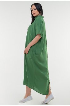 Летнее платье рубашка зеленого цвета
