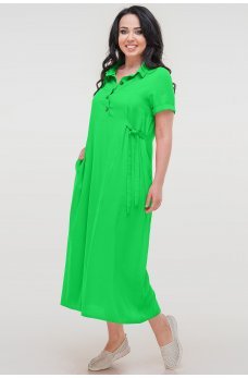 Летнее платье рубашка светло-зеленый цвета