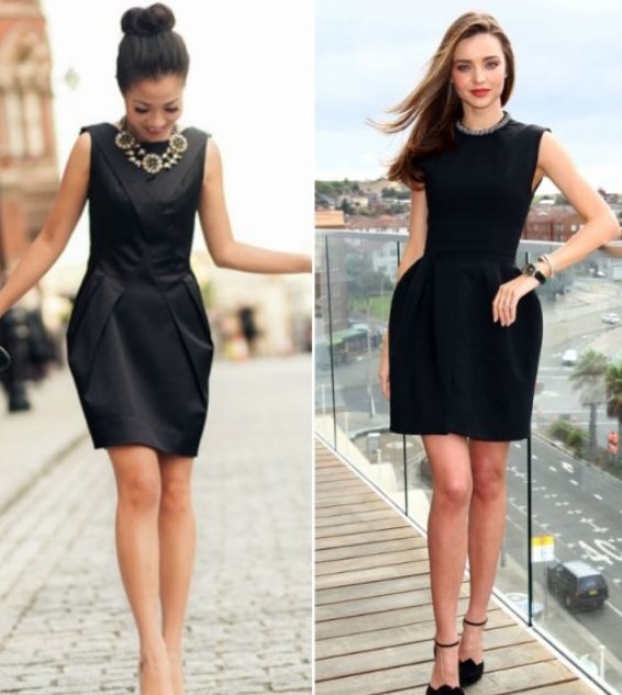 Черное платье-футляр с разрезом